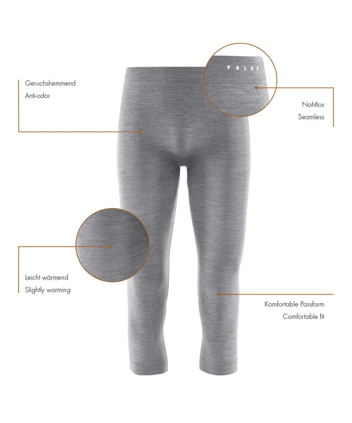 Herren 3/4 Tights Wool-Tech Light